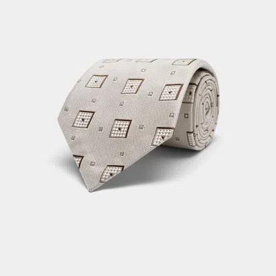 Suitsupply Light Brown Graphic Tie In Neutral