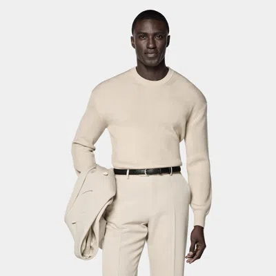 Suitsupply Light Brown Ribbed Merino Crewneck