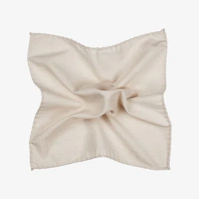 Suitsupply Light Brown Stitch Edge Pocket Square In Neutral