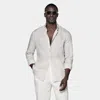 Suitsupply Light Brown Striped Slim Fit Shirt