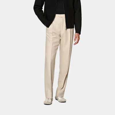 Suitsupply Light Brown Wide Leg Trousers