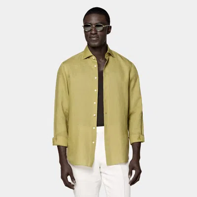 Suitsupply Light Green Linen Shirt