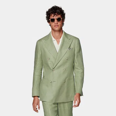 Suitsupply Light Green Tailored Fit Havana Suit