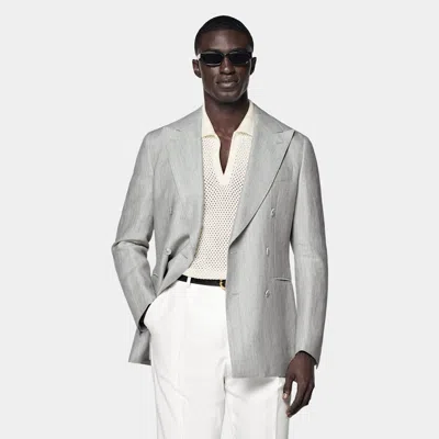 Suitsupply Light Grey Herringbone Havana Blazer
