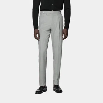 Suitsupply Light Grey Pleated Vigo Pants In Gray