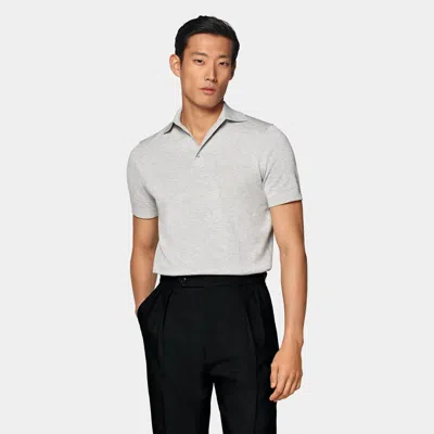 Suitsupply Light Grey Polo Shirt In Gray