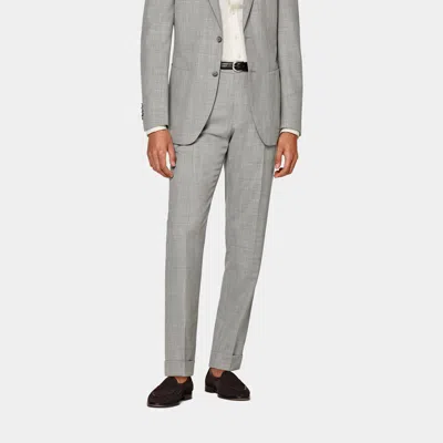 Suitsupply Light Grey Slim Leg Tapered Soho Suit Pants In Green