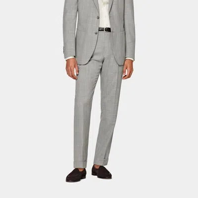 Suitsupply Light Grey Slim Leg Tapered Suit Pants