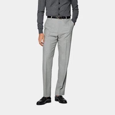 Suitsupply Light Grey Straight Leg Trousers In Gray