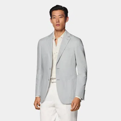 Suitsupply Light Grey Tailored Fit Havana Blazer In White