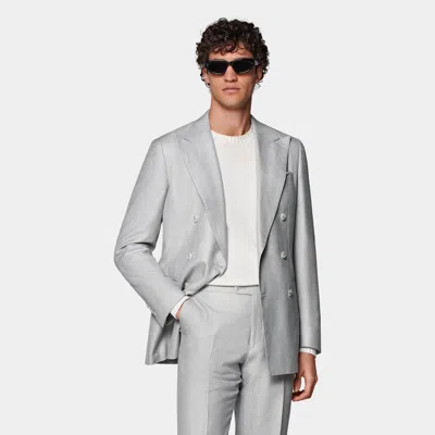 Suitsupply Light Grey Tailored Fit Havana Suit