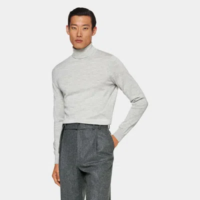 Suitsupply Light Grey Turtleneck In Gray