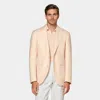 SUITSUPPLY SUITSUPPLY LIGHT PINK HERRINGBONE RELAXED FIT ROMA BLAZER