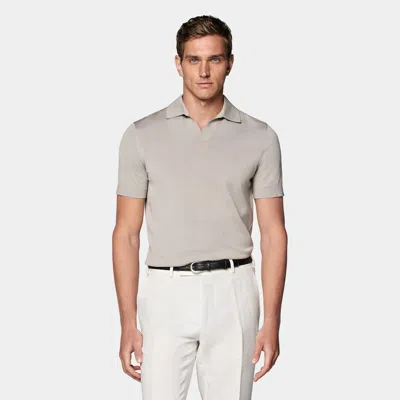 Suitsupply Light Taupe Buttonless Polo Shirt In Neutral