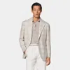 SUITSUPPLY SUITSUPPLY LIGHT TAUPE CHECKED RELAXED FIT ROMA BLAZER