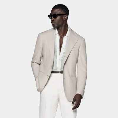 SUITSUPPLY SUITSUPPLY LIGHT TAUPE RELAXED FIT ROMA SUIT JACKET
