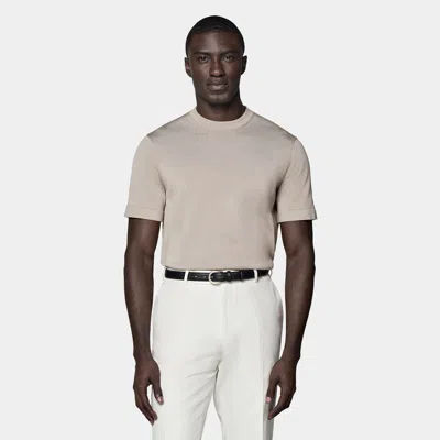 Suitsupply Light Taupe Short Sleeve Crewneck