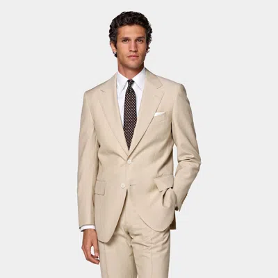 Suitsupply Light Taupe Tailored Fit Milano Suit In Brown