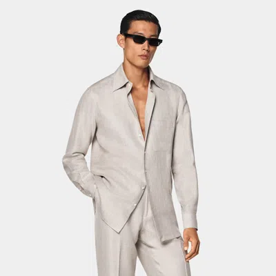 Suitsupply Light Taupe Tailored Fit Shirt In Neutral