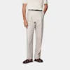 Suitsupply Light Taupe Wide Leg Straight Pants