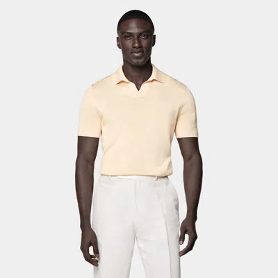 Suitsupply Light Yellow Buttonless Polo In Pink