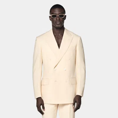 Suitsupply Light Yellow Tailored Fit Milano Suit In White