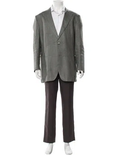 Pre-owned Suitsupply Linen Blazer In Green
