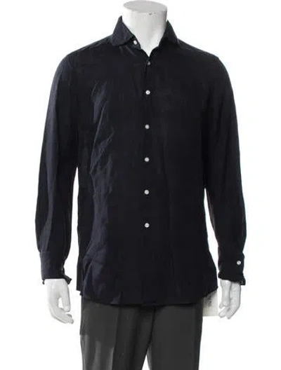 Pre-owned Suitsupply Linen Long Sleeve Shirt In Blue