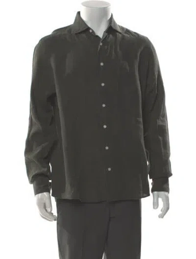 Pre-owned Suitsupply Linen Long Sleeve Shirt In Gray