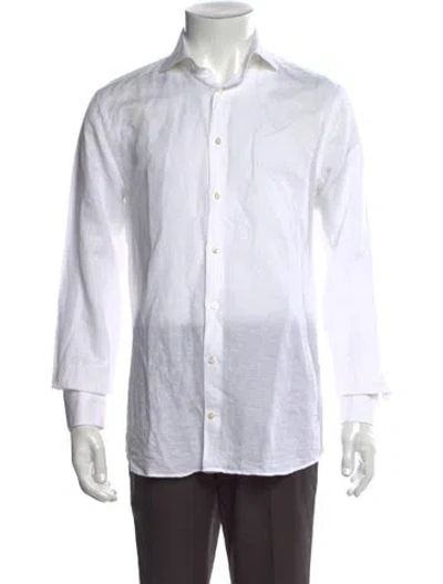 Pre-owned Suitsupply Linen Long Sleeve Shirt In White