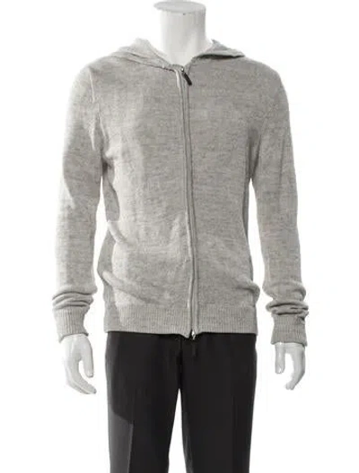 Pre-owned Suitsupply Linen Mock Neck Cardigan In Gray