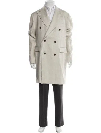 Pre-owned Suitsupply Linen Peacoat In Neutral
