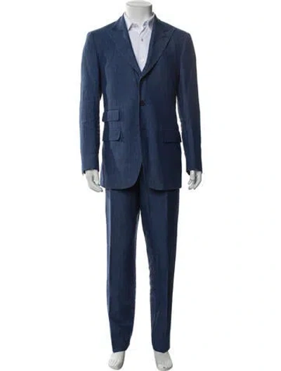 Pre-owned Suitsupply Linen Two-piece Suit In Blue