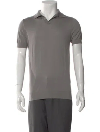Pre-owned Suitsupply Merino Wool Collar Polo Sweater In Gray