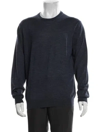 Pre-owned Suitsupply Merino Wool Crew Neck Pullover In Blue