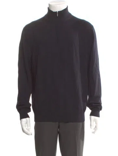 Pre-owned Suitsupply Merino Wool Mock Neck Polo Sweater In Gray