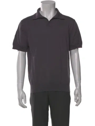 Pre-owned Suitsupply Merino Wool V-neck Polo Shirt In Gray