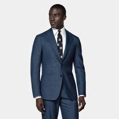 Suitsupply Mid Blue Checked Perennial Tailored Fit Havana Suit