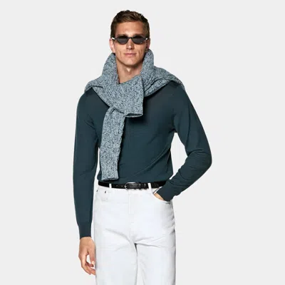 Suitsupply Mid Blue Merino Crewneck