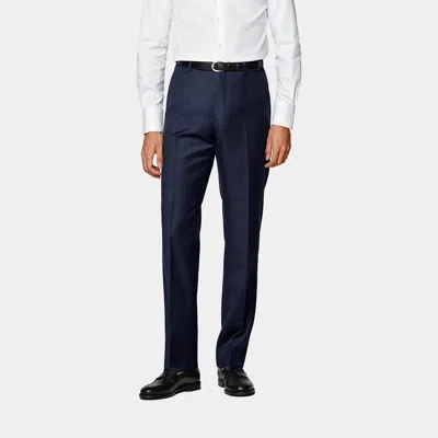 Suitsupply Mid Blue Straight Leg Suit Trousers