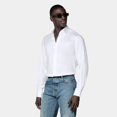 Suitsupply Mid Blue Striped Classic Collar Shirt
