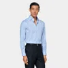 Suitsupply Blue Striped Poplin Slim Fit Shirt