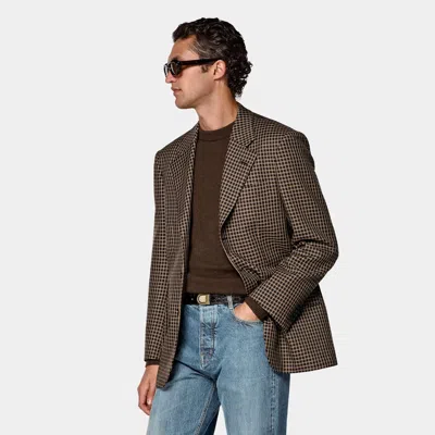 Suitsupply Mid Brown Checked Relaxed Fit Brera Blazer
