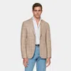SUITSUPPLY SUITSUPPLY MID BROWN CHECKED TAILORED FIT HAVANA BLAZER