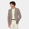 SUITSUPPLY SUITSUPPLY MID BROWN CHECKED TAILORED FIT HAVANA BLAZER