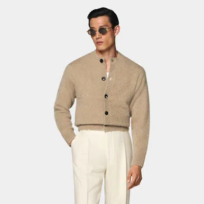 Suitsupply Mid Brown Crewneck Cardigan