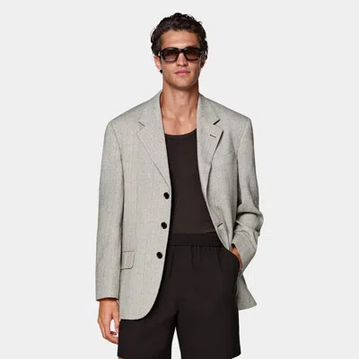 Suitsupply Mid Brown Herringbone Relaxed Fit Brera Blazer