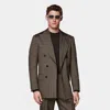 Suitsupply Mid Brown Herringbone Tailored Fit Milano Suit In Brown