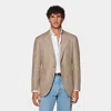 Suitsupply Mid Brown Houndstooth Relaxed Fit Roma Blazer