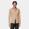 Suitsupply Mid Brown Merino Long Sleeve Polo Cardigan